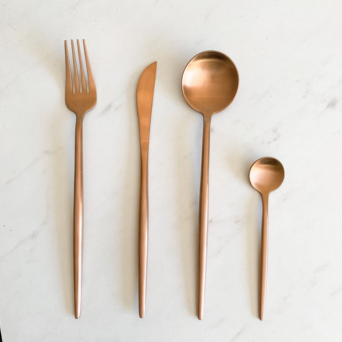 Art Deco Rose Gold Cutlery
